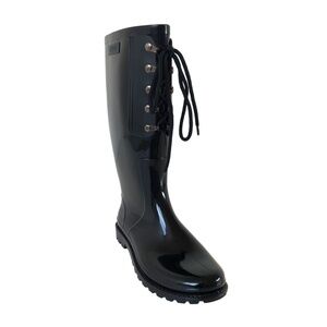 Diesel Lace-Up Patent Rain Boots